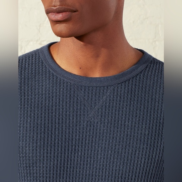 UpWest Cozy Up Waffle Crewneck Tee S135 - Picture 3 of 7